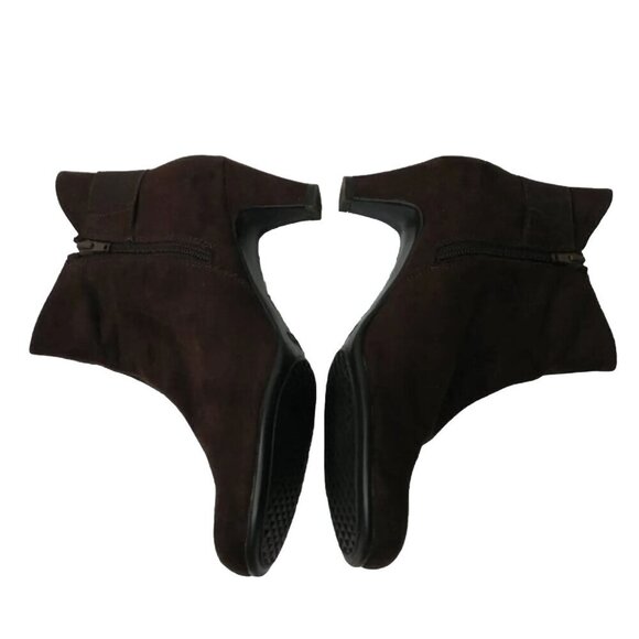 Aerosoles Womens Ankle Booties Size 10M Faux Suede Brown 2.5" Heel Play‎ Again - Picture 3 of 12
